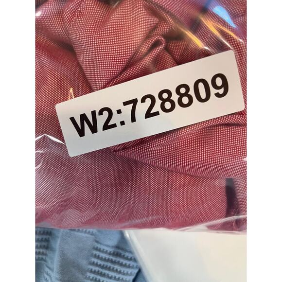 Zara Man Slim Fit Red Button Down Shirt Navy Elbow Patches Size L  * - Picture 5 of 9